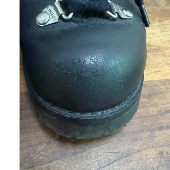 Vintage 90's Women's Black Lugz Size 6.5 Leather Workwear Grunge Chunky Heel - Picture 13 of 16